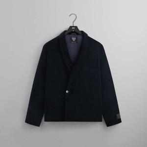 Navy Men Kith and Giorgio Armani Crossover Blazer Jackets | 6157-YZBAS