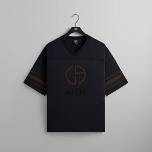 Navy Men Kith and Giorgio Armani Jersey Shirts | 3961-WREOC