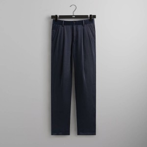 Navy Men Kith and Kin Vintage Satin Montrose Pants | 2584-JXZKQ