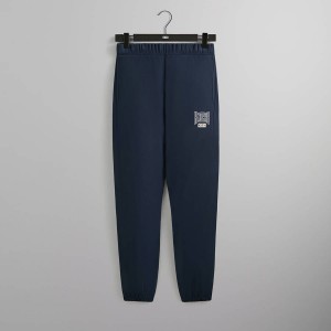 Navy Men Kith for the New York Knicks Arched Vintage Nelson Sweat Pants | 4628-LARNC
