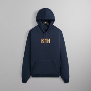 Navy Men Kith for the New York Knicks Wingman Vintage Nelson Hoodie Sweatshirts | 7263-CHOGL
