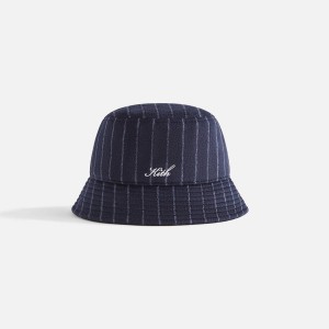 Navy Women Kith Melton Wool Bucket Hat Headwear | 4257-JFWDR