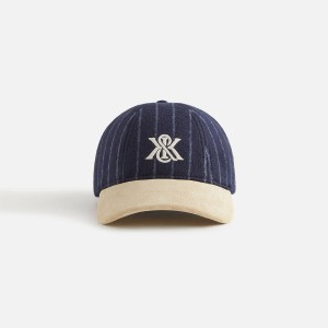 Navy Women Kith Richards Pinstripe Wool Cricket Cap Headwear | 8174-SZARK