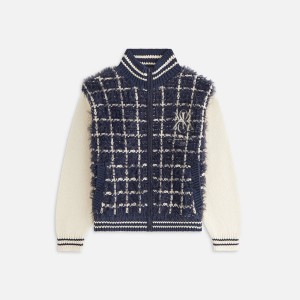 Navy Women Kith Wyler Mohair Full Zip Sweater Jackets | 1407-NDGZQ