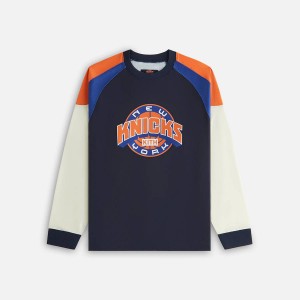 Navy Women Kith for the New York Knicks Ridley Tech Long Sleeve T-Shirt | 8951-ROYIE