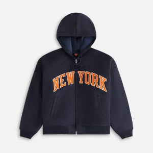 Navy Women Kith for the New York Knicks Hooded Jackets | 7102-SIDYV