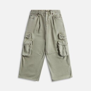 Olive Green Women Kith R13 Cropped Multi Pocket Cargos Jeans | 0954-MEORK