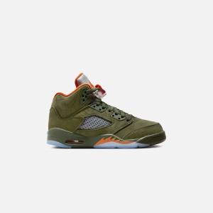Olive / Orange Kids' Kith Jordan GS Air Jordan 5 Retro Sneakers | 8130-TCSFP