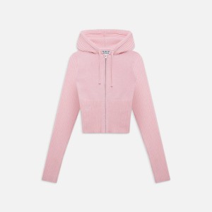 Pink Women Kith Frankies Bikinis Heritage Cloud Knit Hoodie Sweatshirts | 8671-ZFYMJ