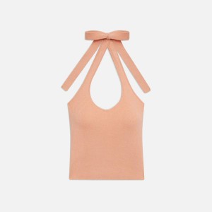 Pink Women Kith Frankies Bikinis Marialla Cloud Knit Halter Top Shirts | 7146-BNTOG