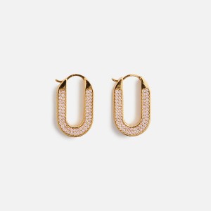 Pink / Gold Women Kith Crystal Haze Travel Gift Hoops Jewelry | 2591-ILRVT