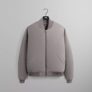 Purple Men Kith Fleece Avery Bomber Jackets | 4160-CVKQA