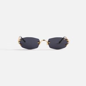 Purple Men Kith Vintage Frames Aspen Drill Mount 24KT Gold Sunglasses | 9672-IEOGN