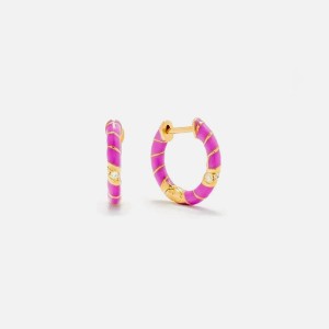 Purple Women Kith Yvonne Leon Paire De Creoles Mini Torsade Couleur Jewelry | 8634-UOILM