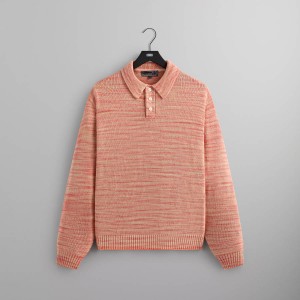 Red Men Kith Space Dye Harmon Rugby Pullover Shirts | 1573-SMLQD
