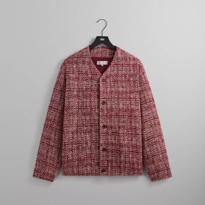 Red Men Kith Textured Tweed Jonah Liner Jackets | 0632-GQUKS