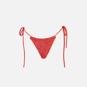 Red Women Kith Asta Resort Mia Knitted Bikini Bottom Swim | 8049-VFALG