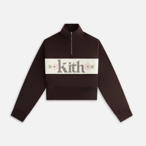 Red Women Kith Hunter II Needlepoint 1/4 Zip Sweatshirts | 2715-WYPRC