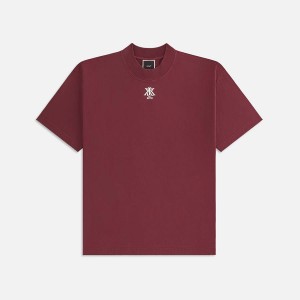 Red Women Kith Mock Neck Crest Vintage Shirts | 5871-YMVTF