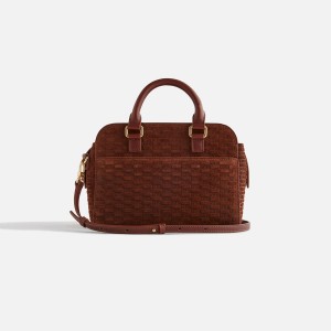 Red Women Kith Monogram Suede Mini Document Bags | 7049-CVUDO