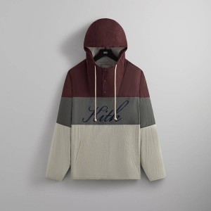 Red / Grey / White Men Kith Paper Nylon Caleb Anorak Jackets | 0716-YUASE