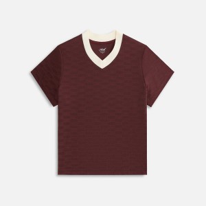 Red / White Women Kith Nicci Monogram Jersey Shirts | 8219-ZYURW
