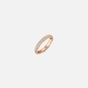 Rose Gold Women Kith VL Cepher Perpes Ring with Pave Diamonds Jewelry | 4589-KTOFY