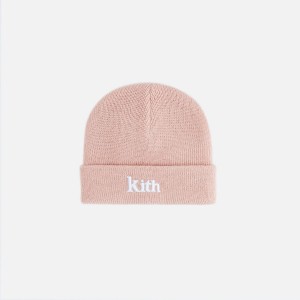 Rose Kids' Kith Baby Classic Serif Logo Beanie Headwear | 0176-ESLYZ