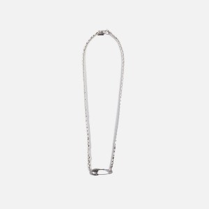 Silver Men Kith Emanuele Bicocchi Arabesque Safety Pin Necklace Large Jewelry | 8476-BNWAE