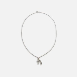 Silver Men Kith Emanuele Bicocchi Avelli Cross + Feather Pendant Necklace Jewelry | 5216-XPIGE