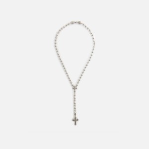 Silver Men Kith Emanuele Bicocchi Beaded Chain Rosary Necklace Jewelry | 0973-QZOPA