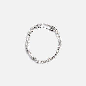 Silver Men Kith Emanuele Bicocchi Crest Safety Pin Bracelet Jewelry | 0759-RBECS