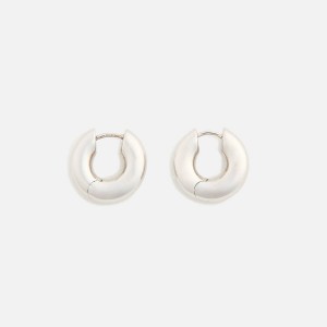 Silver Men Kith Tom Wood Chunky Hoops Small 925 Sterling Jewelry | 5923-KHMOA