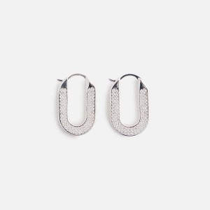Silver Women Kith Crystal Haze Travel Gift Hoops Jewelry | 4796-VBNWM