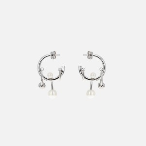 Silver Women Kith Justine Clenquet Chase Earrings Jewelry | 6047-BLEOQ