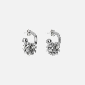 Silver Women Kith Justine Clenquet Daisy Earrings Jewelry | 2196-HMRZF