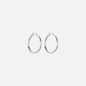 Silver Women Kith Luv AJ Amalfi Tube Hoop Earrings Jewelry | 8406-LFPGO