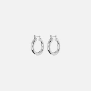 Silver Women Kith Luv AJ Baby Amalfi Hoop Earrings Jewelry | 5806-VTYKX