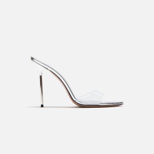 Silver Women Kith Paris Texas Lidia Mule Heels | 7581-EOIVU