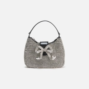 Silver Women Kith Self-Portrait Diamante Crescent Bow Bags | 8417-ADPCH