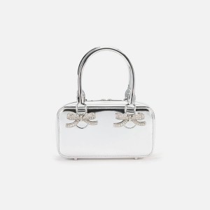 Silver Women Kith Self-Portrait Leather Mini Tote Bags | 3268-QGDUC