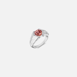 Silver Women Kith VL Cepher Arris Ring in Sterling Silver with Malaya Garnet and Diamond Jewelry | 5314-WPFSK