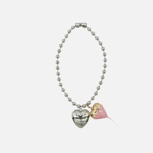 Silver / Pink Women Kith Ottolinger Otto Heart Necklace Jewelry | 6892-GVMBT