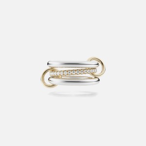 Silver / Yellow Gold Women Kith Spinelli Kilcollin Libra SG Petite 3 Link Ring Jewelry | 0624-ITEVF
