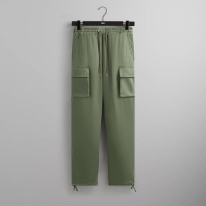 Turquoise Men Kith and Kin Washed Satin Kelvin Parachute Pants | 9051-PNMBH