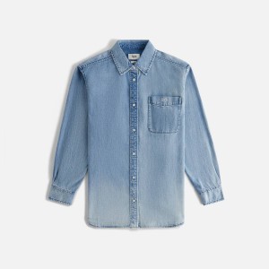 Wash Women Kith Ora II Denim Shirts | 4592-DSQZN