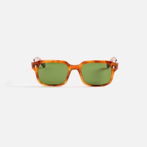 White Gold / Green Men Kith Garrett Leight Mr. Leight Purveyor Sunglass Sunglasses | 1238-YBMZW