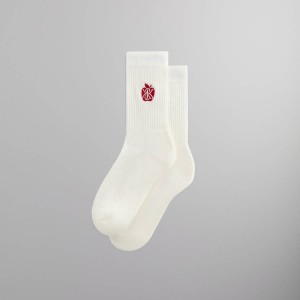 White Men Kith Apple Crest Embroidered Socks | 8096-RQYCU
