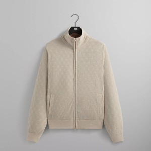 White Men Kith Bonded Fleece Wyona Full Zip Jackets | 2390-JKPTB