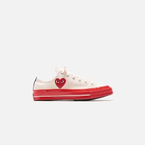 White Men Kith Converse x Comme des Garçons CDG Play Red Sole Low Top Sneakers | 4136-JFUAC